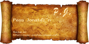 Pess Jonatán névjegykártya